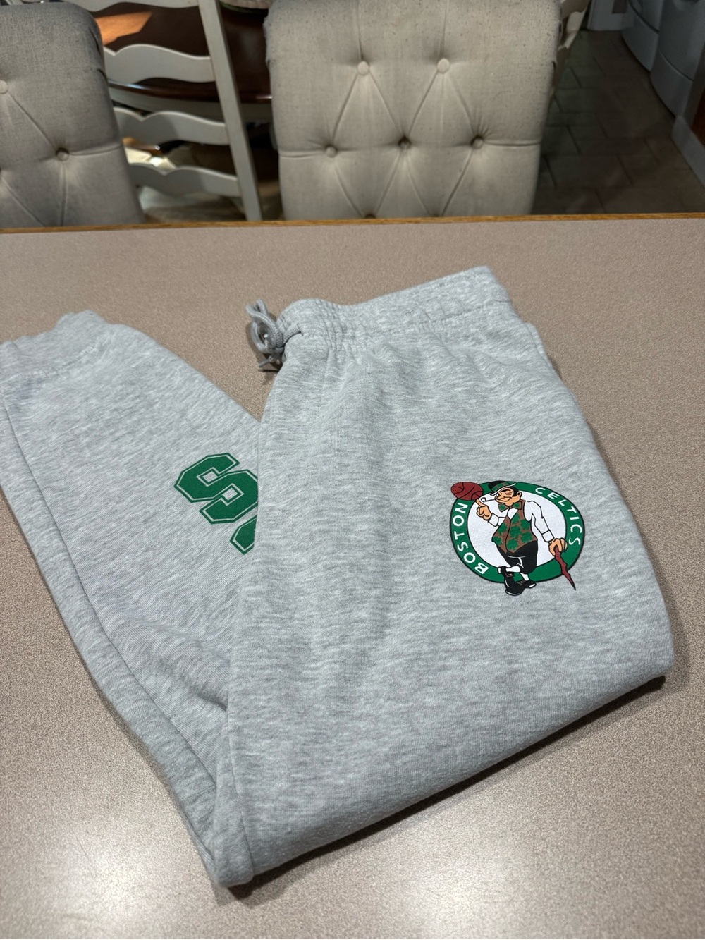NBA Boston Celtics Gray Sweatpants with Green Logo